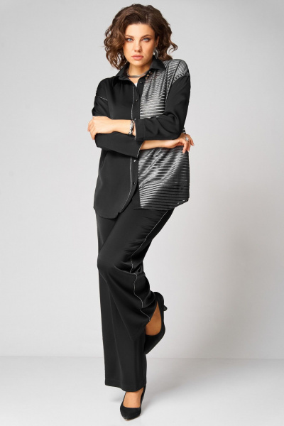 Блуза, брюки, топ Мишель стиль 1338 черно-белый - фото 7