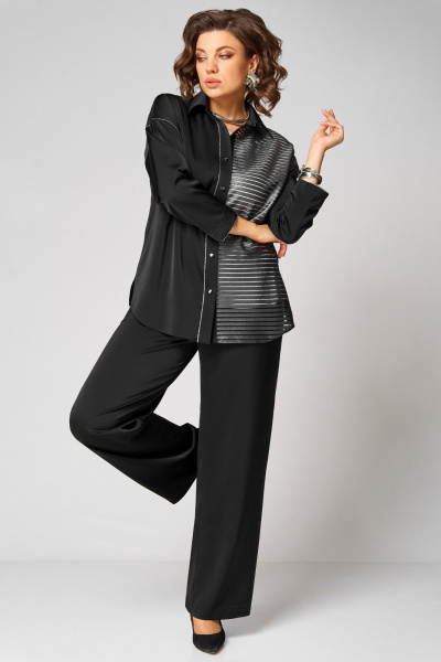 Блуза, брюки, топ Мишель стиль 1338 черно-белый - фото 6