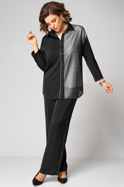 Блуза, брюки, топ Мишель стиль 1338 черно-белый - фото 5