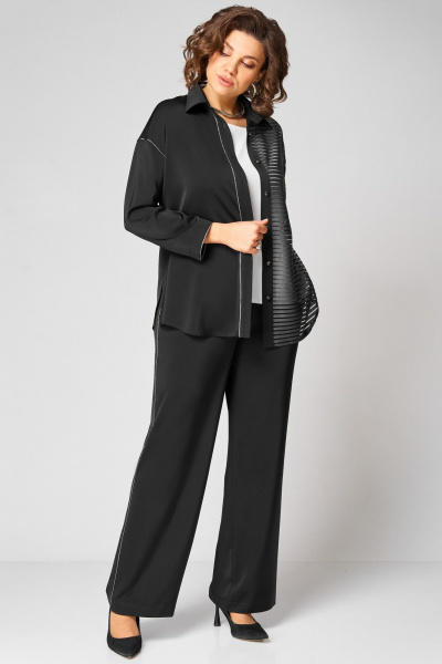 Блуза, брюки, топ Мишель стиль 1338 черно-белый - фото 3