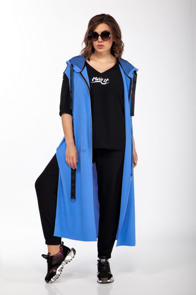 Брюки, жилет, майка Lady Secret 2755 черно-васильковый - фото 7