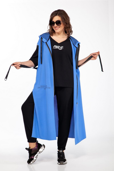 Брюки, жилет, майка Lady Secret 2755 черно-васильковый - фото 3