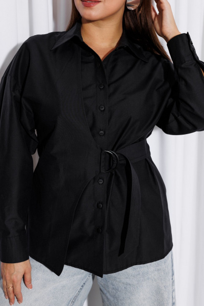 Рубашка Marshop М203 черный - фото 4
