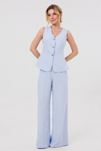 Брюки, жилет Marshop М189 голубой - фото 12