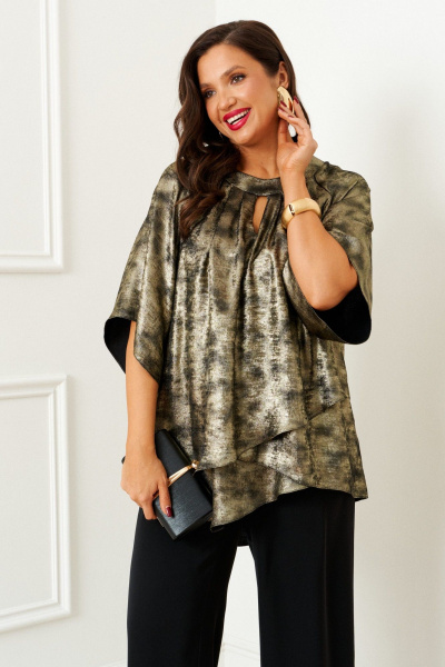 Блуза, брюки Beautiful&Free 6409 черный-золото - фото 6