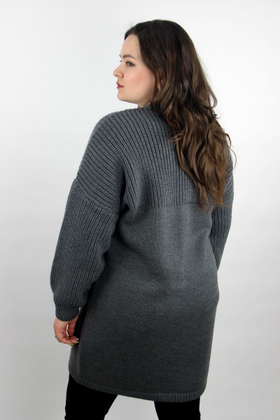 Жакет шерстяной прямой силуэт демисезонный с накладным карманом Полесье С2449-20 0С8623-Д43 158,164 черный_жемчуг - фото 4