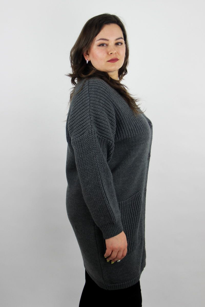 Жакет шерстяной прямой силуэт демисезонный с накладным карманом Полесье С2449-20 0С8623-Д43 158,164 черный_жемчуг - фото 3