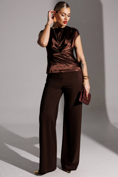 Брюки, топ Мода Юрс 25-2947 коричневый - фото 6