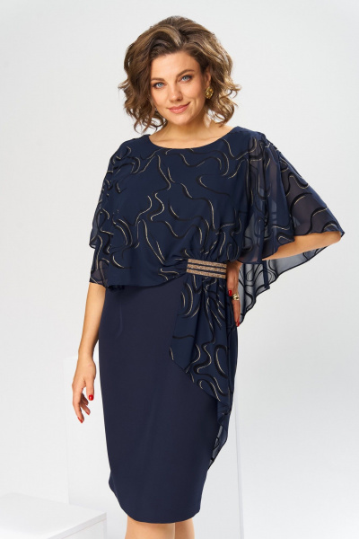 Платье Romanovich Style 1-2371 синий_флок - фото 9