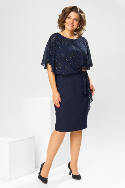 Платье Romanovich Style 1-2371 синий_флок - фото 7