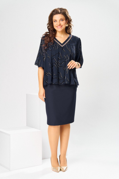 Платье Romanovich Style 1-2400 синий_флок - фото 6