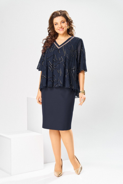 Платье Romanovich Style 1-2400 синий_флок - фото 5