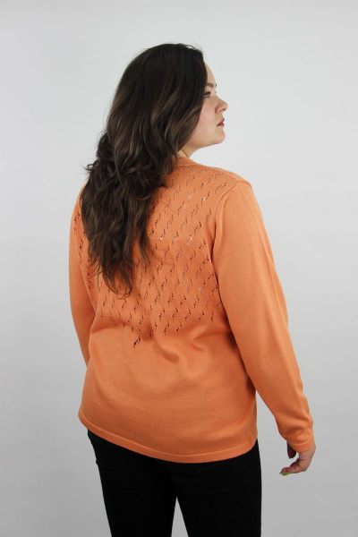 Жакет демисезонный оранжевый прямой с пуговицами Полесье С2926-20 0С2231-Д43 158,164 медный_загар - фото 4