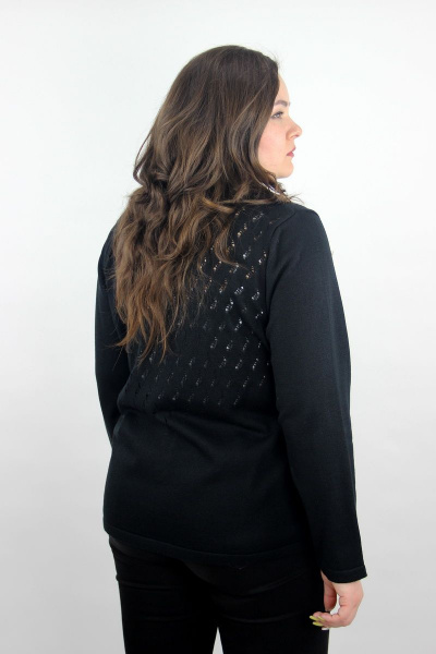 Жакет демисезонный с V-образным вырезом и пуговицами Полесье С2926-20 0С2231-Д43 158,164 черный_антрацит - фото 4