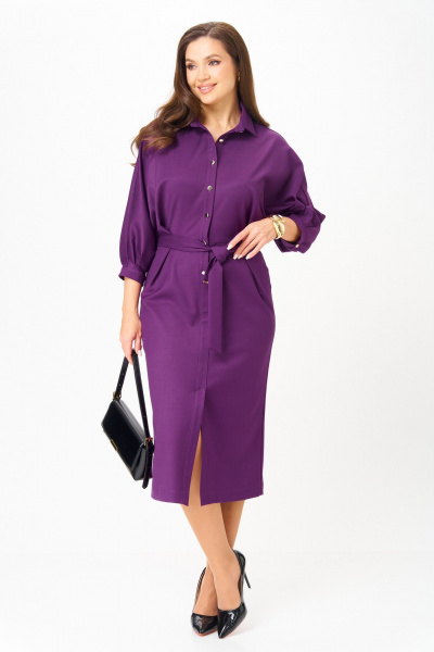 Платье Michel chic 2189 сливовый - фото 2