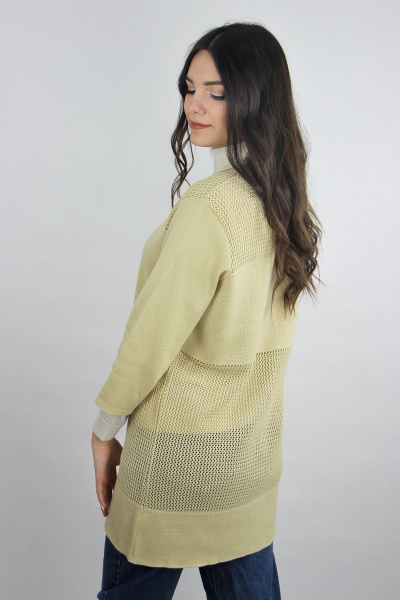 Жакет демисезонный удлиненный с коротким рукавом и застежкой Полесье С2985-19 9С0374-Д43 158,164 натуральный - фото 3