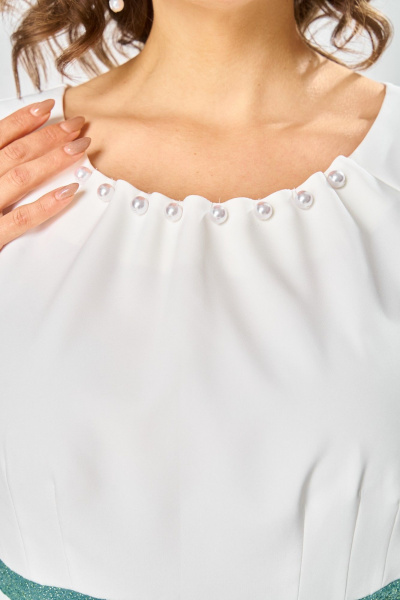 Жакет, платье Romanovich Style 3-2697 белый/зелень - фото 19