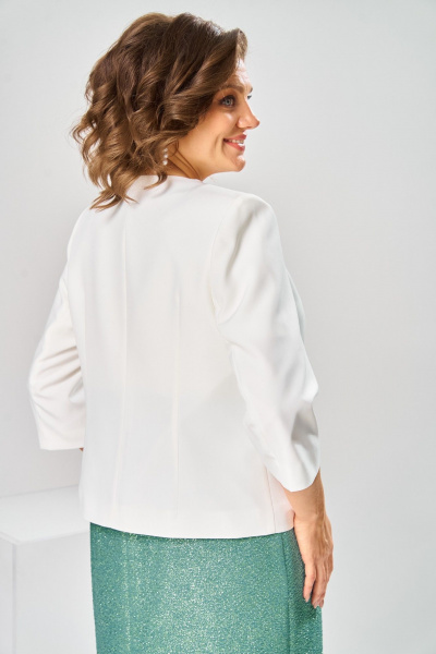 Жакет, платье Romanovich Style 3-2697 белый/зелень - фото 8