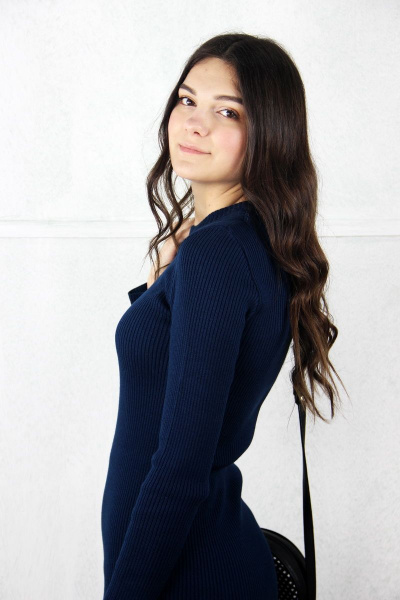 Платье прямое из трикотажного хлопка с длинным рукавом демисезон Полесье С4667-18 8С0213-Д43 164 платье_блюз - фото 4