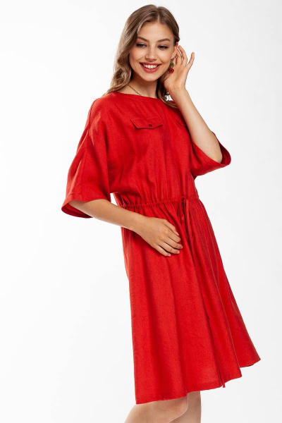 Летнее свободное платье с кулиской и карманами Femme & Devur 8784 1.9F(170) - фото 4