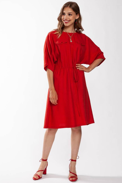 Летнее свободное платье с кулиской и карманами Femme & Devur 8784 1.9F(170) - фото 2