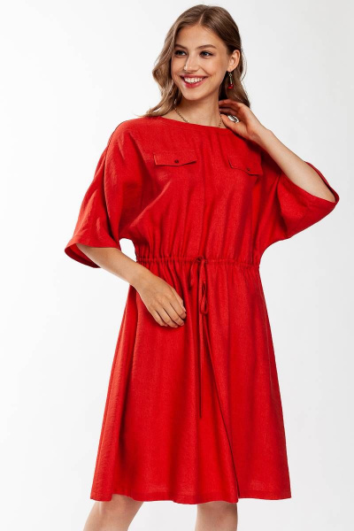 Летнее свободное платье с кулиской и карманами Femme & Devur 8784 1.9F(170) - фото 1