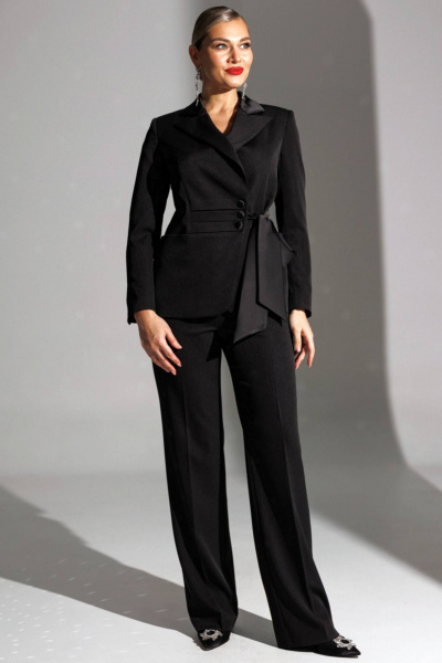 Брюки, жакет Мода Юрс 25-2938 черный - фото 6