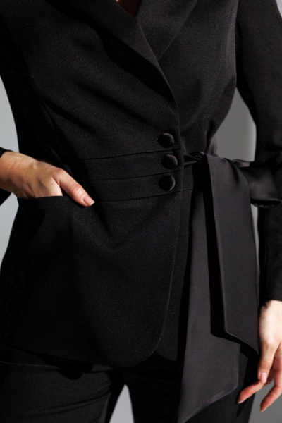 Брюки, жакет Мода Юрс 25-2938 черный - фото 2