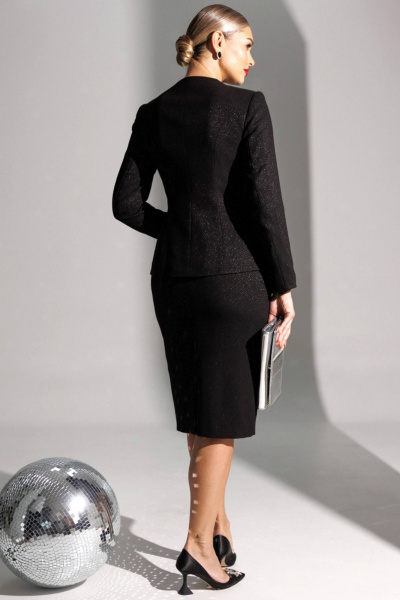 Жакет, юбка Мода Юрс 25-2888 черный - фото 2