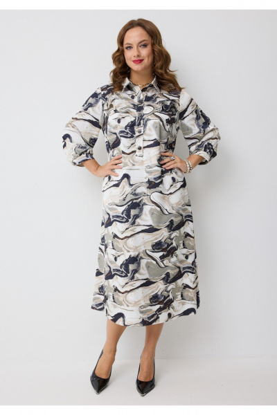 Платье Твой имидж 2280 молочный_с_принтом - фото 2
