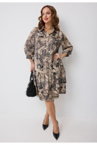 Платье Твой имидж 2281 бежевый_с_принтом - фото 6
