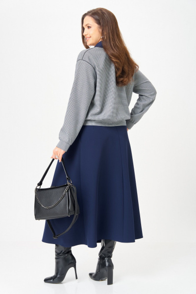 Бомбер, юбка Aira Style 24131-1 синий - фото 6