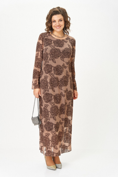 Платье Aira Style 24430 капучино - фото 6