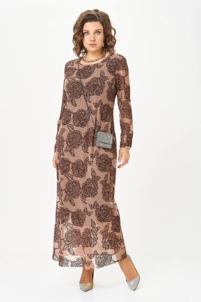 Платье Aira Style 24430 капучино - фото 3