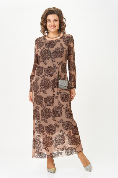 Платье Aira Style 24430 капучино - фото 1