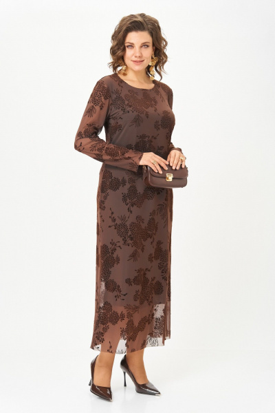 Платье Aira Style 24430 коричневый - фото 7