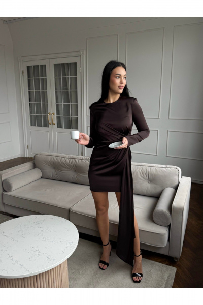 Платье THE.WOMAN 0387 шоколад - фото 1