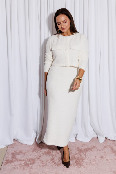 Жакет, юбка Marshop М216 молоко - фото 6