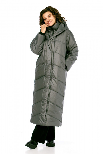 Пальто Диомант 2128 серый - фото 9