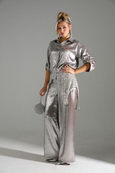 Блуза, брюки LM М98 бежевый_шиммер - фото 3