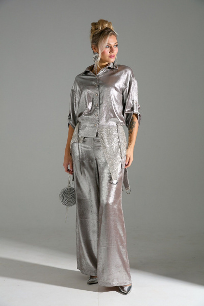 Блуза, брюки LM М98 бежевый_шиммер - фото 2