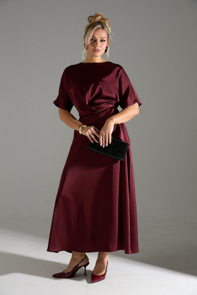 Блуза, юбка LM К1180114 бордовый - фото 2