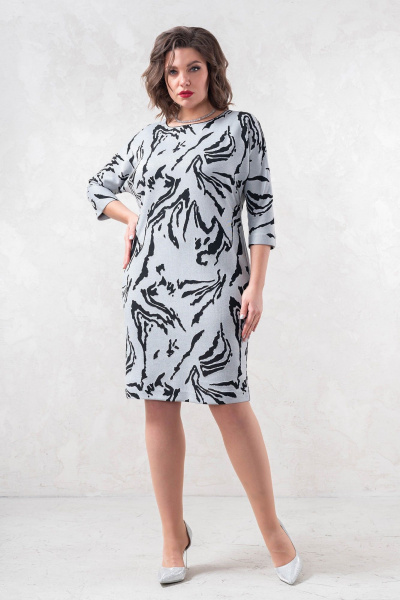 На каждый день свободное серое платье из трикотажа Avanti 1618 - фото 2