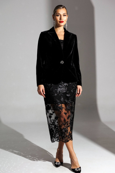 Жакет Мода Юрс 25-2944 черный - фото 6