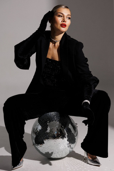 Брюки Мода Юрс 25-2947br черный - фото 7