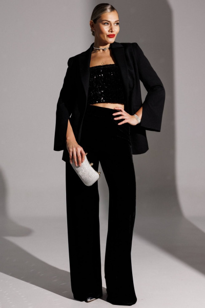 Брюки Мода Юрс 25-2947br черный - фото 1