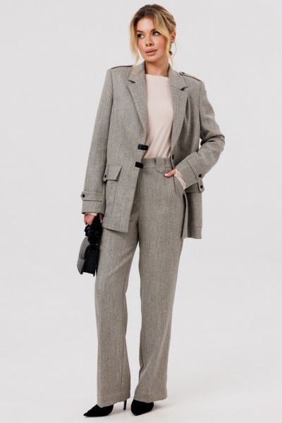 Брюки, жакет Faufilure C1576 серо-бежевый - фото 1