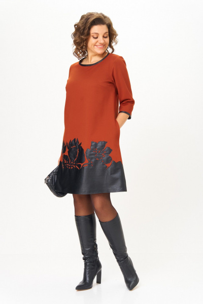 Платье Michel chic 2140/1 терракот - фото 3