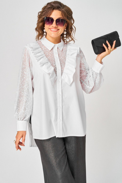 Блуза EVA GRANT 7174-1В белый - фото 12