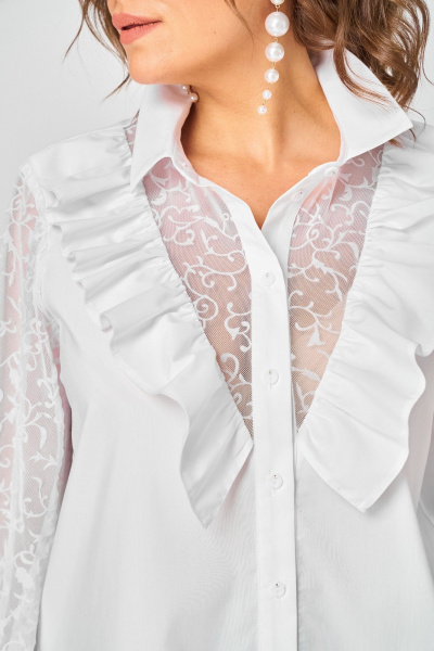 Блуза EVA GRANT 7174-1В белый - фото 5